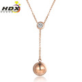 Collar de joyería de moda de acero inoxidable de oro rosa collar de diamantes (hdx1137)